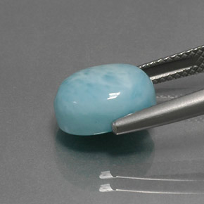 Larimar naturale blu da 4,73 ct, taglio ovale, opaco