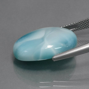 Larimar Blu naturale da 15.28 ct, Ovale, Opaco