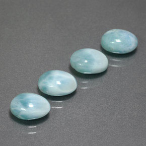 Gemme di Larimar Verde blu naturale da  ct, Taglio ovale, Opaco