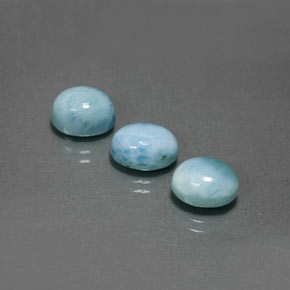 Larimar naturale blu da  ct, taglio ovale, opaco