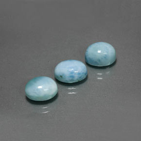 Larimar naturale blu da  ct, taglio ovale, opaco