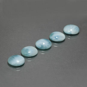 Larimar naturale blu da  ct, taglio ovale, opaco