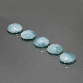 Larimar naturale blu da  ct, taglio ovale, opaco