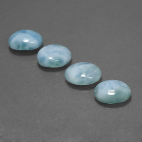 Larimar naturale blu da  ct, taglio ovale, opaco