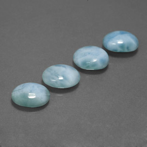 Larimar naturale blu da  ct, taglio ovale, opaco