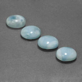 Gemme di Larimar Blu naturale da  ct, Taglio ovale, Opaco