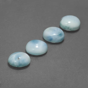 Larimar naturale blu da  ct, taglio ovale, opaco