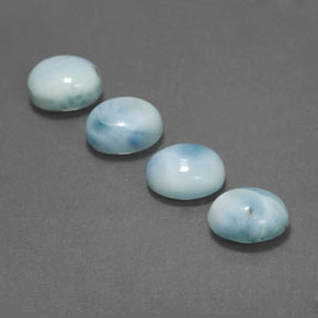 Larimar naturale blu da  ct, taglio ovale, opaco
