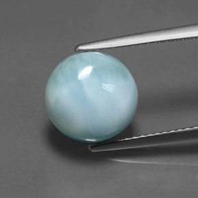 Larimar Blu naturale da 5.00 ct, Taglio rotondo, Opaco
