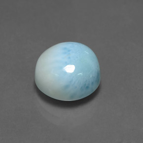 Larimar naturale blu da 5,36 ct, taglio rotondo, opaco