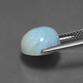Larimar naturale blu da 5,36 ct, taglio rotondo, opaco