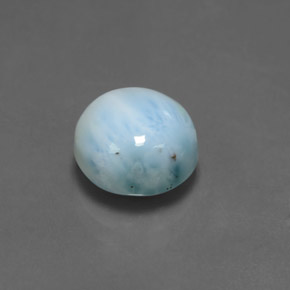 Larimar naturale blu da 4,41 ct, taglio rotondo, opaco