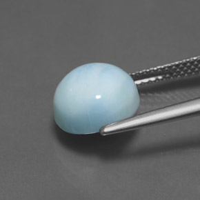 Larimar naturale blu da 4,41 ct, taglio rotondo, opaco