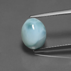 Larimar Blu naturale da 3.02 ct, Taglio ovale, Opaco