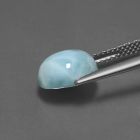 Larimar Blu naturale da 3.02 ct, Taglio ovale, Opaco