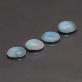 Gemme di Larimar Verde blu naturale da  ct, Taglio ovale, Opaco