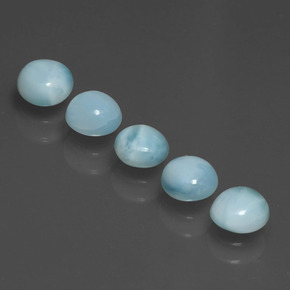 Larimar naturale blu da  ct, taglio rotondo, opaco
