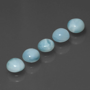 Larimar naturale blu da  ct, taglio rotondo, opaco