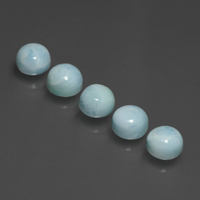 Larimar naturale blu da  ct, taglio rotondo, opaco