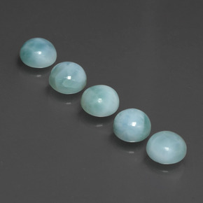 Larimar naturale blu da  ct, taglio rotondo, opaco