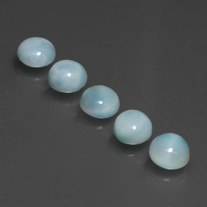 Larimar naturale blu da  ct, taglio rotondo, opaco
