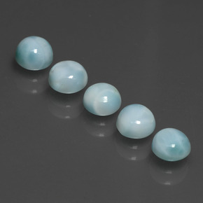 Larimar naturale blu da  ct, taglio rotondo, opaco