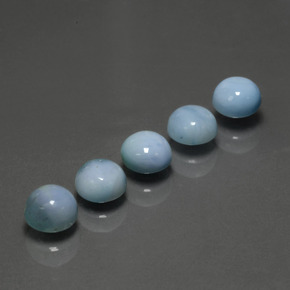 Larimar naturale blu da  ct, taglio rotondo, opaco