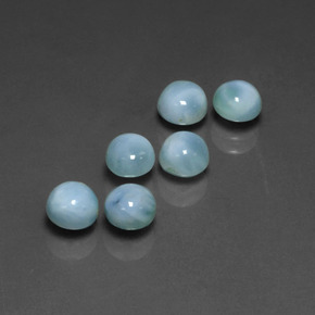 Larimar naturale blu da  ct, taglio rotondo, opaco