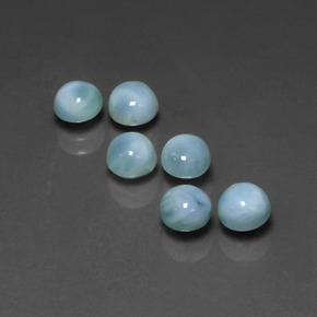 Larimar naturale blu da  ct, taglio rotondo, opaco