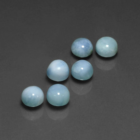 Larimar naturale blu da  ct, taglio rotondo, opaco