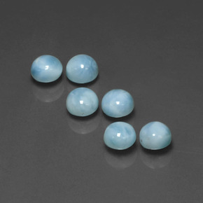 Larimar naturale blu da  ct, taglio rotondo, opaco