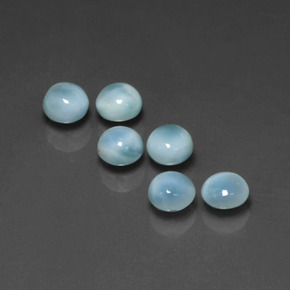 Larimar naturale blu da  ct, taglio rotondo, opaco