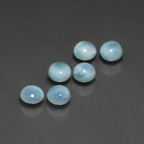 Larimar naturale blu da  ct, taglio rotondo, opaco