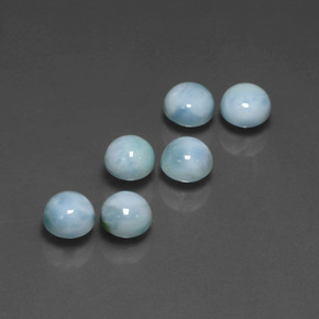 Larimar naturale blu da  ct, taglio rotondo, opaco