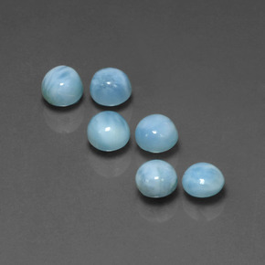 Larimar naturale blu da  ct, taglio rotondo, opaco