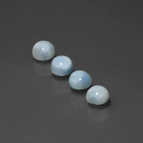 Larimar naturale blu da  ct, taglio rotondo, opaco