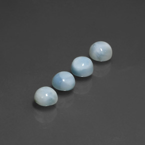 Larimar naturale blu da  ct, taglio rotondo, opaco
