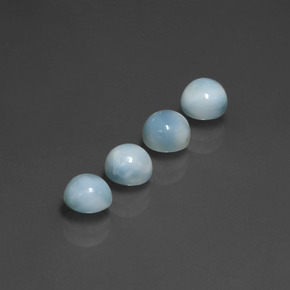 Larimar naturale blu da  ct, taglio rotondo, opaco