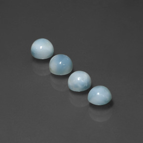 Larimar naturale blu da  ct, taglio rotondo, opaco
