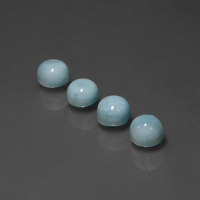 Larimar naturale blu da  ct, taglio rotondo, opaco
