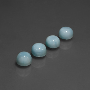 Larimar naturale blu da  ct, taglio rotondo, opaco