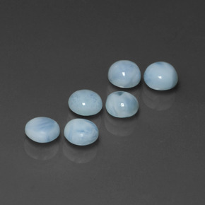 Larimar naturale blu da  ct, taglio rotondo, opaco