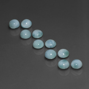 Larimar naturale blu da  ct, taglio rotondo, opaco