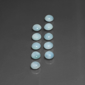 Larimar naturale blu da  ct, taglio rotondo, opaco