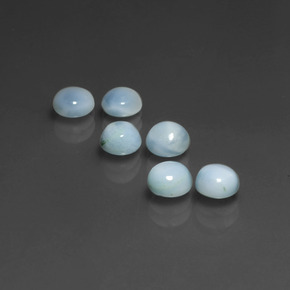 Larimar naturale blu da  ct, taglio rotondo, opaco