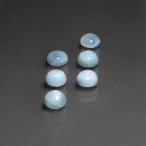 Larimar naturale blu da  ct, taglio rotondo, opaco