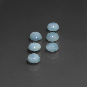 Larimar naturale blu da  ct, taglio rotondo, opaco