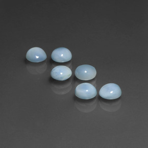 Larimar naturale blu da  ct, taglio rotondo, opaco