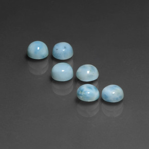 Larimar naturale blu da  ct, taglio rotondo, opaco
