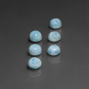 Larimar naturale blu da  ct, taglio rotondo, opaco